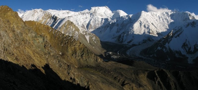 Environs of the Base Camp of climbers of the Alps Navruz on Moskvina glacier.