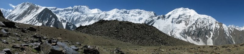 Environs of the Base Camp of climbers of the Alps Navruz on Moskvina glacier.