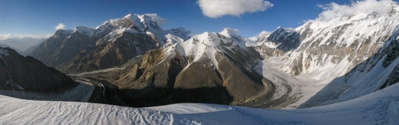 Environs of the Base Camp of climbers of the Alps Navruz on Moskvina glacier.