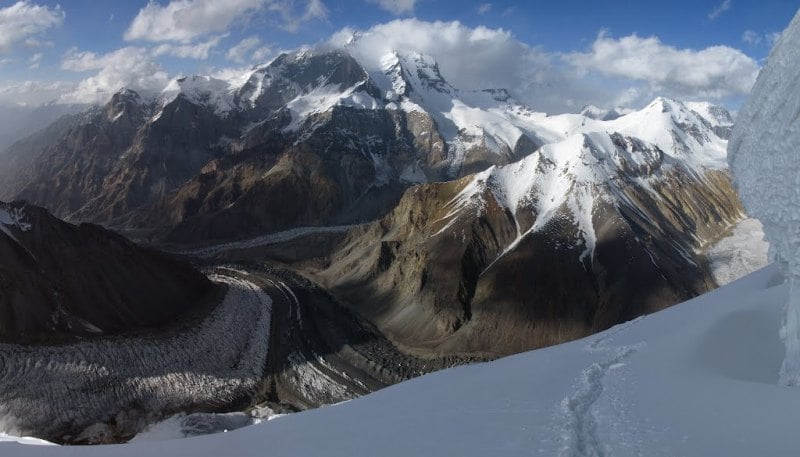Environs of the Base Camp of climbers of the Alps Navruz on Moskvina glacier.
