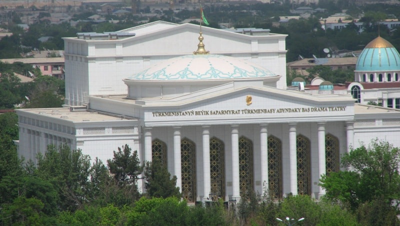 The Main Drama theater the of name Saparmurat Turkmenbasha in Ashgabad.