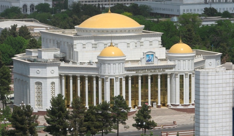 Musical and drama theater in Ashgabad.