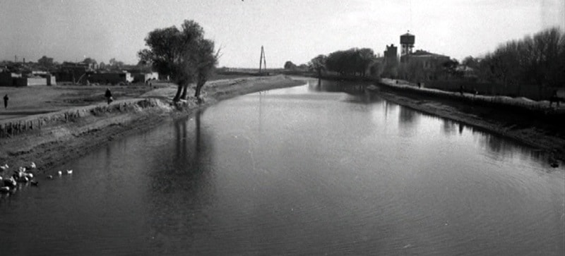 Вид на канал Шават в Ташаузе. Ноябрь, 1954 года.