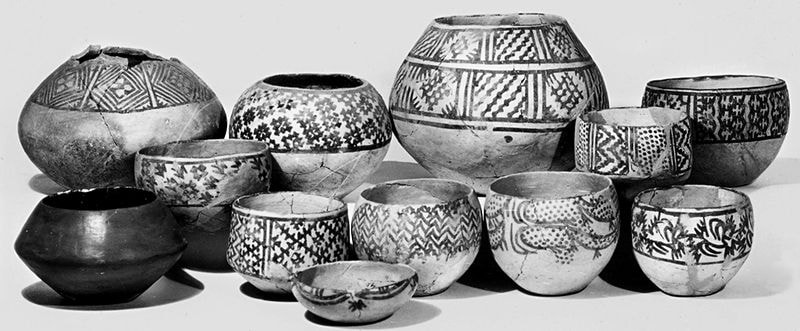 Kara-depe Painted ceramics from the ancient settlement Cara-Dep. Hermitage. St. Petersburg.