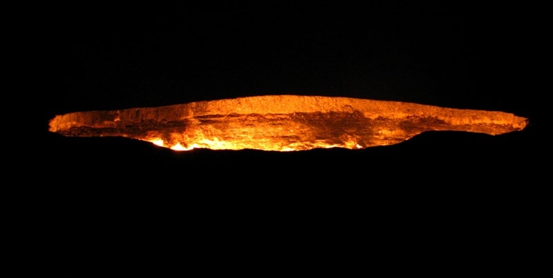 Darwaza gas crater in Turkmenistan.