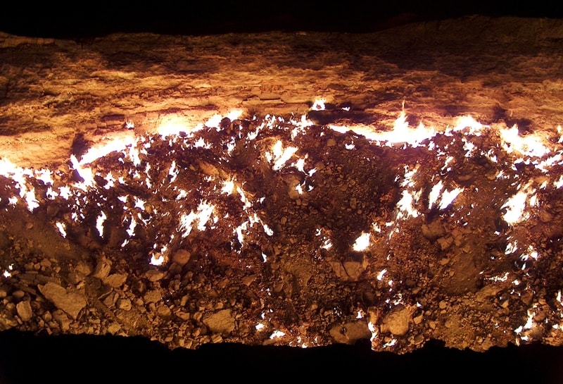 Darwaza gas crater in Turkmenistan.