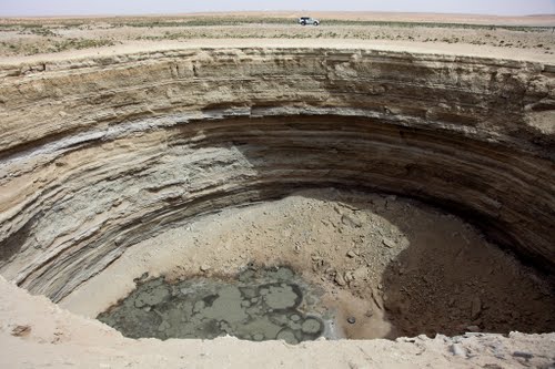 Mud crater in Darvaza.