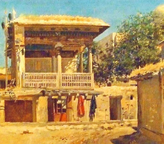 Развалины мечети Биби-Ханум. Самарканд, 1898 года. Картина Рихарда-Карла Зоммера. 