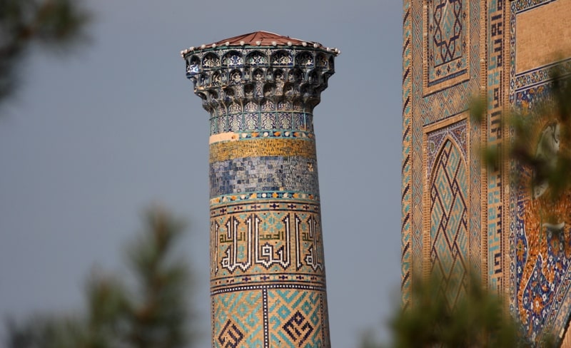 Minarets of Ulugbek Madrasah.