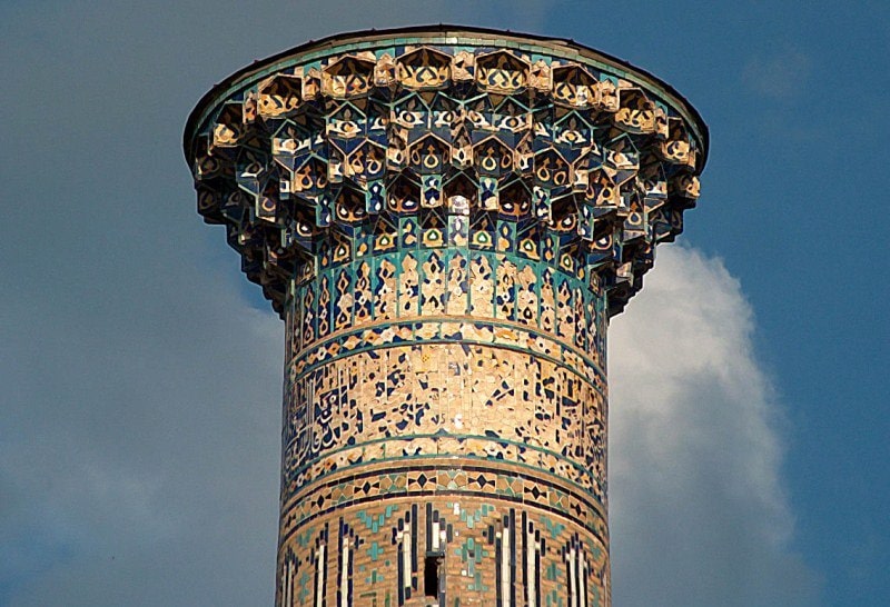 A minaret of madrasah of Cher-Dore in Samarkand.