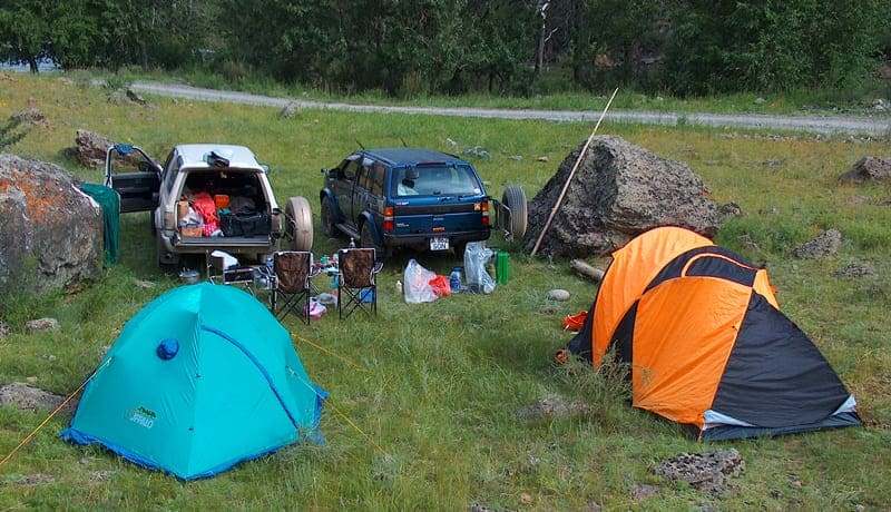 Tourist camp in Karkaraly Park.