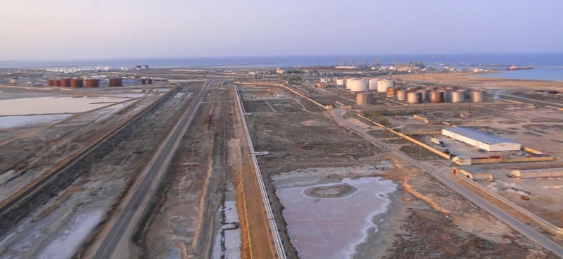 Sea port of Aktau.