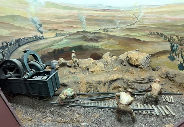 Diorama in the museum of the history of mining and smelting in the village of Zhezdy.