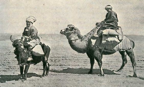 During a nomadic camping on a dzhailau. Early XXth century. Photo by unknown.