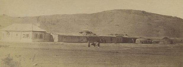 Wintering of a rich Kyrgyz. 1870s. Photo by L.K. Poltoratskaya. 1870s.