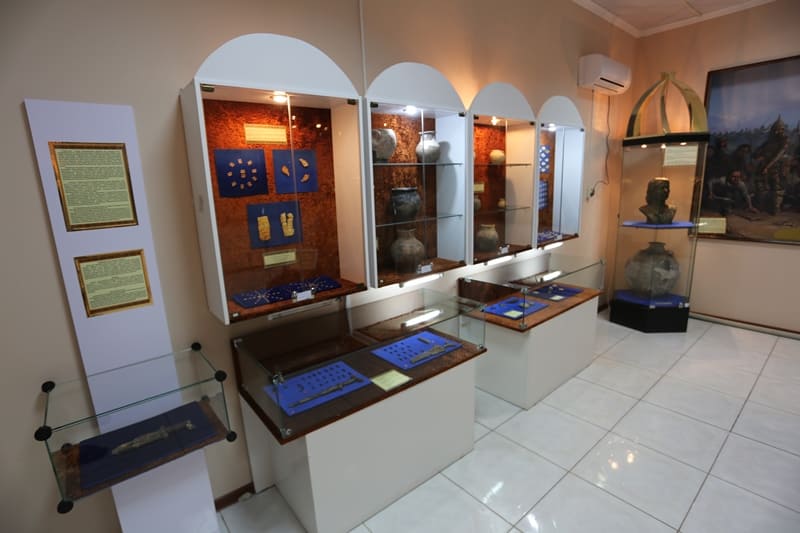 Interior of the archeology hall of the Atyrau region.