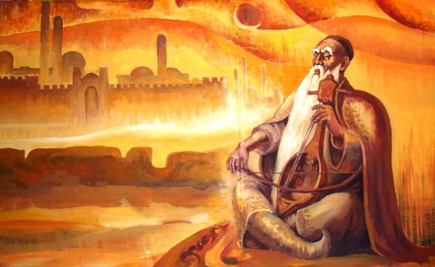 Коркыт Ата, легендарный тюркский мудрец и основатель традиции игры на кобызе. Картина размещается в музее «Коркыт ата» на одноименном мемориальном комплексе. Фотография Александра Петрова.