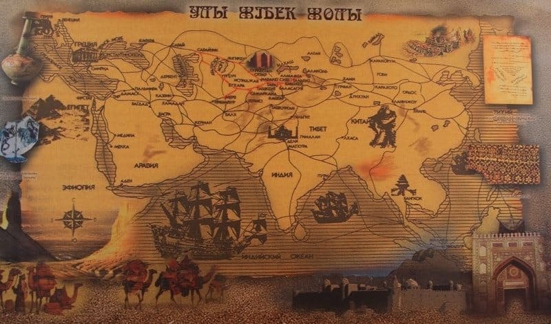 Map of the Silk Road.