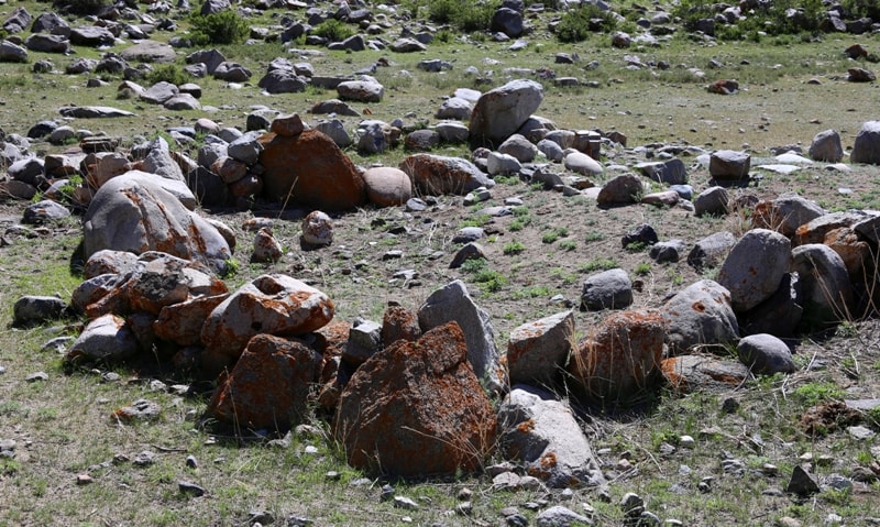 A small burial mound in the ancient  settlement of Malyi Koytas.