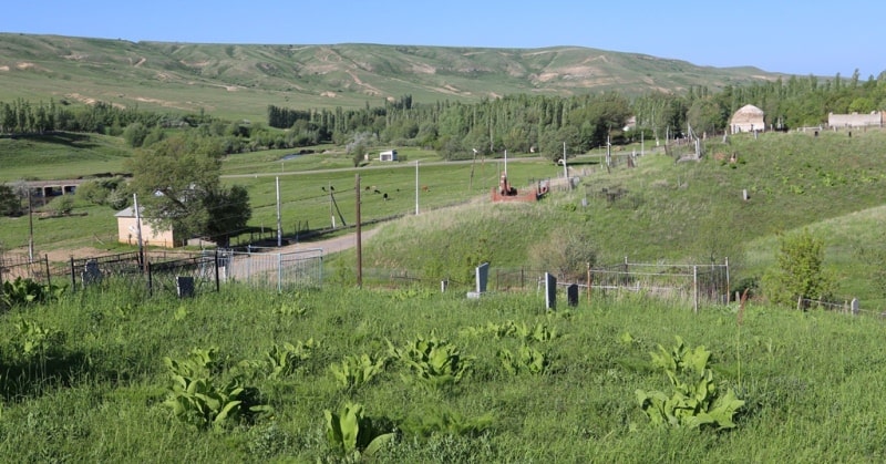 View of the surroundings from the mausoleum of Baidibek-Ata.