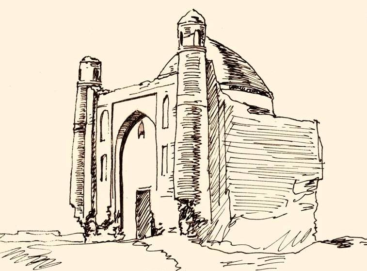 Shokai mausoleum in the Zhambyl region. Drawing by Almas Ordabaev.