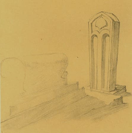 Tombstone in cemetery of Khanga Baba. 1851 - VII. 1857. Drawing by Taras Shevchenko.
