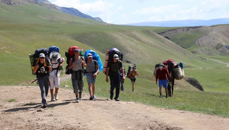 Поход в горах. Терскей Ала-Тоо. Иссык-Кульская область. Кыргызстан.