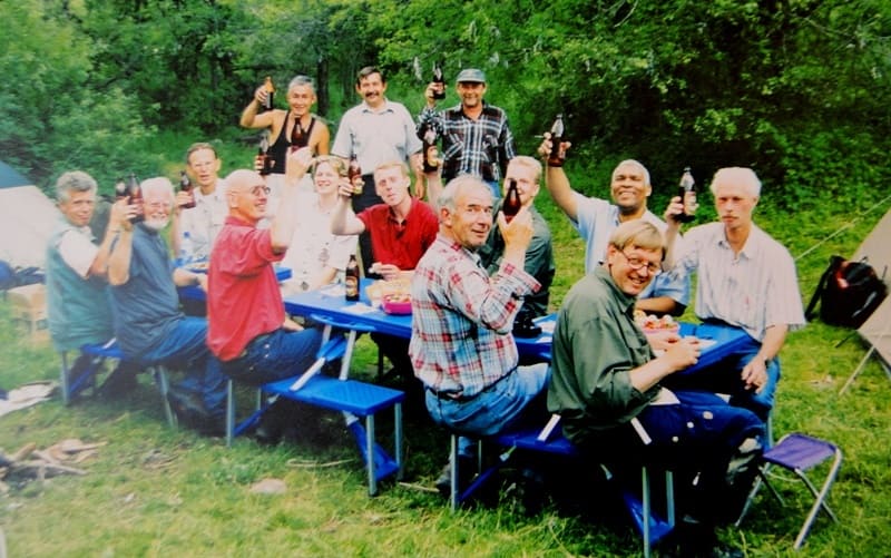 Группа ботаников из Европы в ущелье Мерке. Жамбылская область.