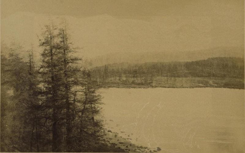 Bukhtarma or Black Lake. Photo by L.K. Poltoratskaya. 1870s.