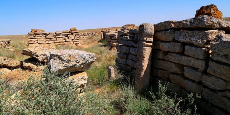 Ancient burial sites in Western Kazakhstan, spanning the Bronze Age, Early Iron Age (Saka-Sarmatian period), and the Middle Ages, are represented primarily by burial mounds groups, individual kurgans, burial grounds, and necropolises.