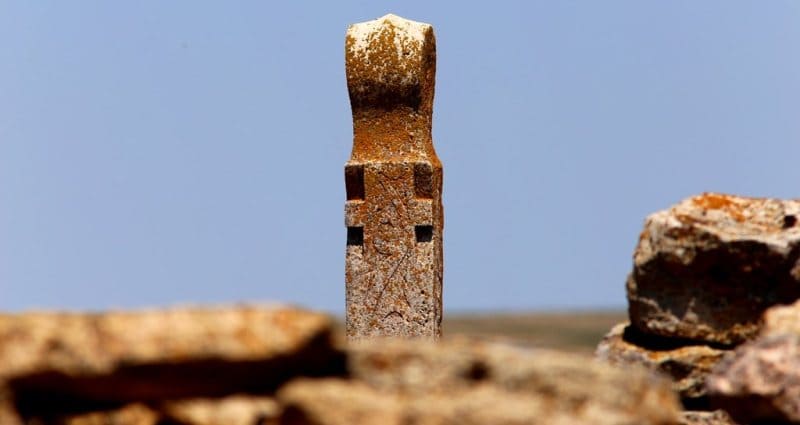 Ancient cemeteries are common along the Northern Cliff of the Ustyurt Plateau.