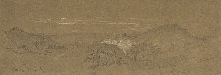 Т.Г. Шевченко. Ханга-Баба. Тонированная бумага, карандаш (16 × 29,4 см). (22 – 23.V 1851 год). 