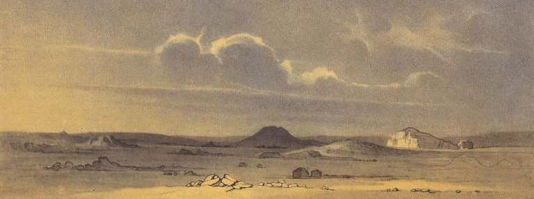 T.G. Shevchenko. Chirkala-Tau. Tinted paper, pencil (17.3 × 26.7 cm). (VII – 8.VIII. 1851).