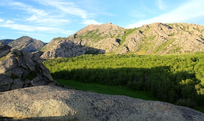 Lake Karakol in cascade of Sibinskiye lake.