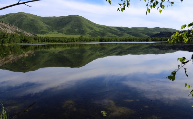 Lake Karakol in cascade of Sibinskiye lake.