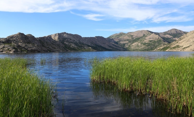 Sights of Korzhinkol lake on Kazakhstan Altai.