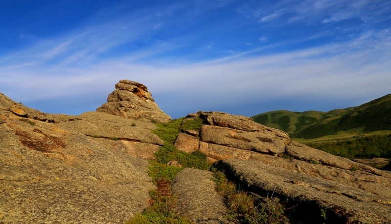 Sights of Korzhinkol lake on Kazakhstan Altai.