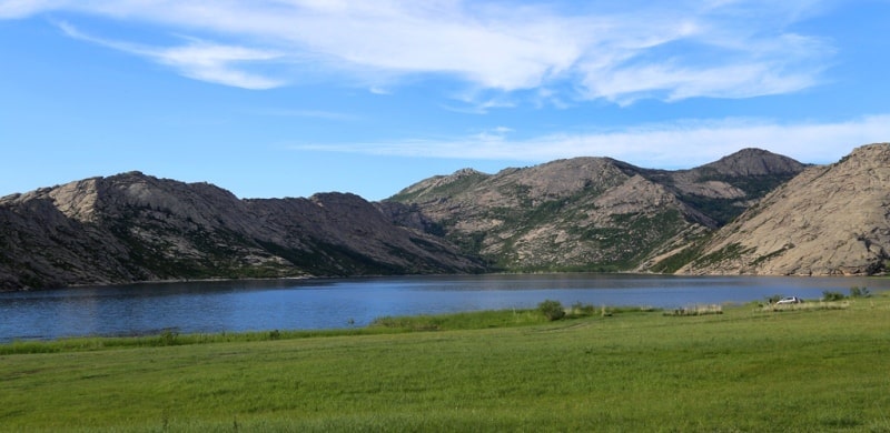 Sights of Korzhinkol lake on Kazakhstan Altai.