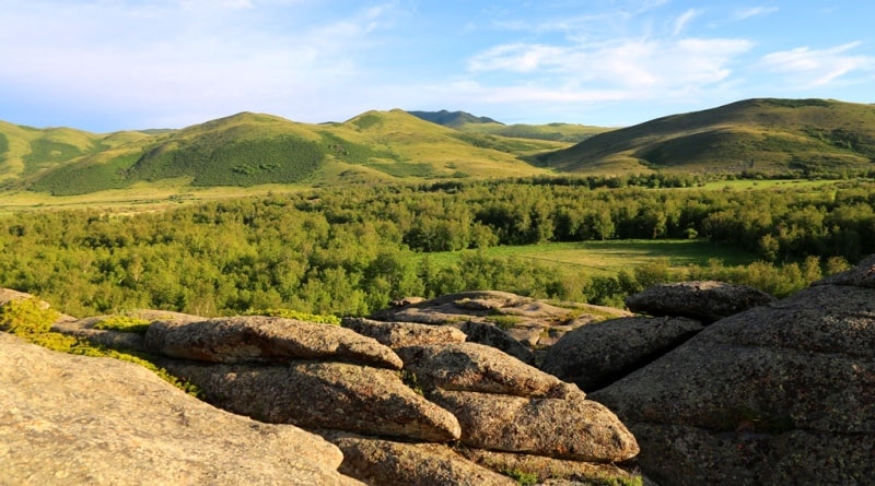 Sights of Korzhinkol lake on Kazakhstan Altai.