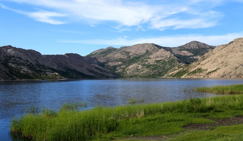 Sights of Korzhinkol lake on Kazakhstan Altai.