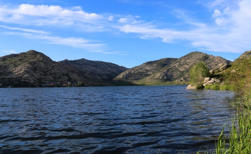 Sights of Sadyrkol lake on Kazakhstan Altai.