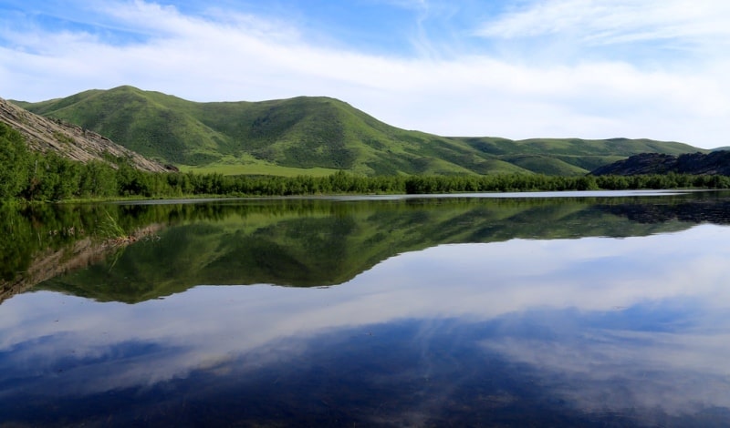 Sights of Sibinskiye lakes on Kazakhstan Altai.