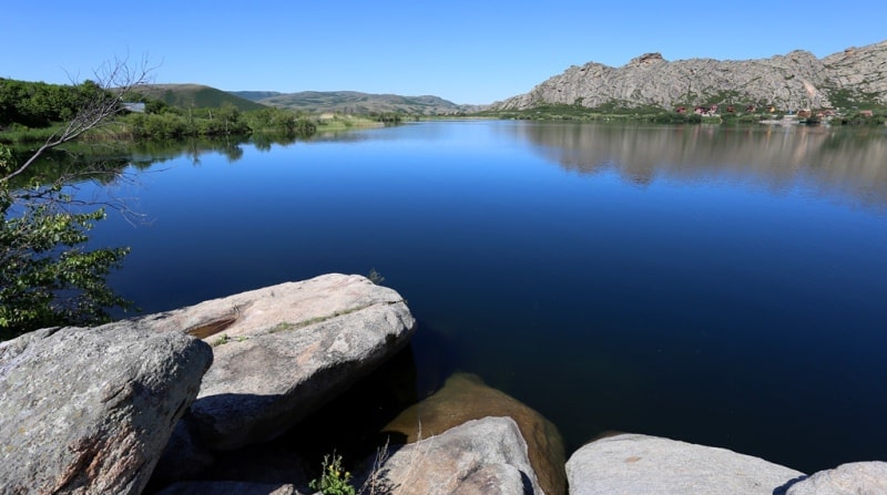 Sights of Sibinskiye lakes on Kazakhstan Altai.