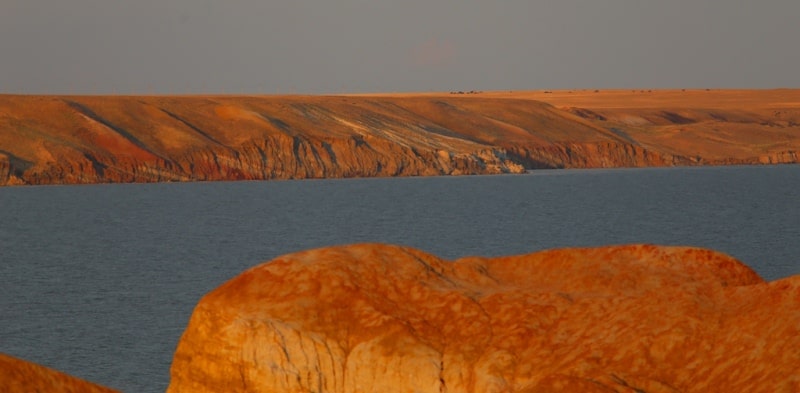 Zaysan Lake and its environs.