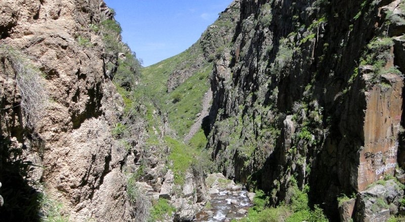Environs of Uzun-Kargaly waterfall and gorge.