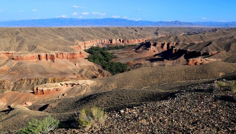 Temirlik Canyon is a system of deep, winding gorges cutting through thick layers of ancient sedimentary rocks.