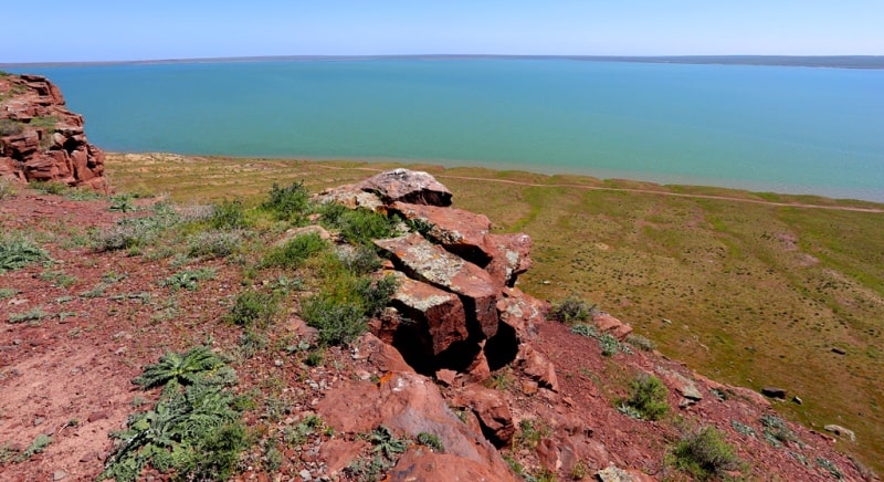 Akkol Lake and environs in Zhambyl region.