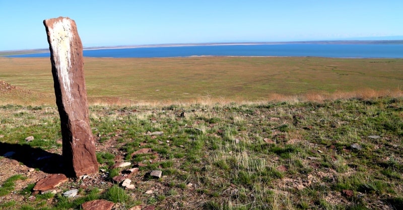 Akkol Lake and environs in Zhambyl region.