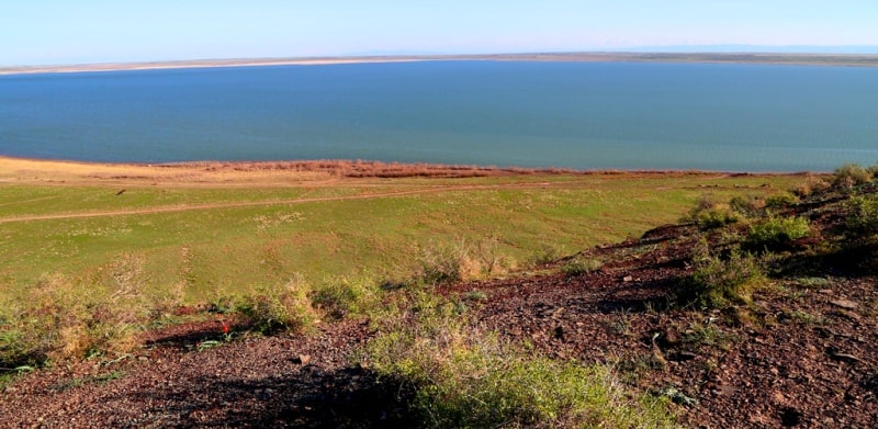 Akkol Lake and environs in Zhambyl region.