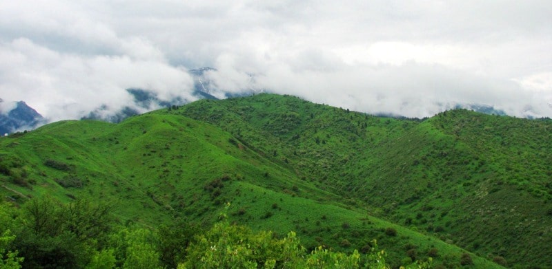 Mountains of the Kyrgyz Range in Kazakhstan.